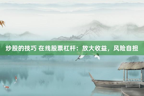 炒股的技巧 在线股票杠杆：放大收益，风险自担