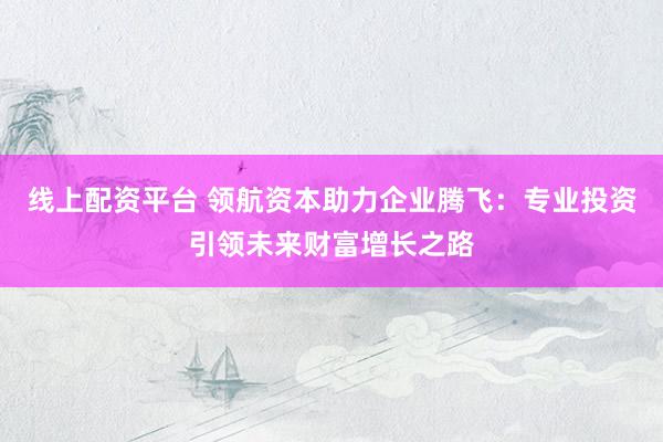线上配资平台 领航资本助力企业腾飞：专业投资引领未来财富增长之路