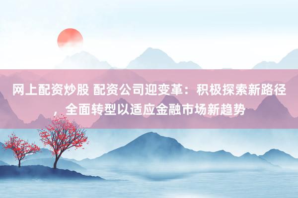 网上配资炒股 配资公司迎变革：积极探索新路径，全面转型以适应金融市场新趋势