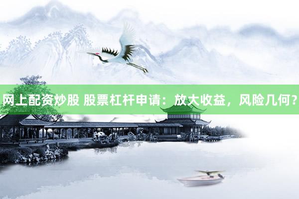 网上配资炒股 股票杠杆申请：放大收益，风险几何？