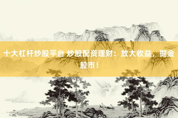 十大杠杆炒股平台 炒股配资理财：放大收益，掘金股市！