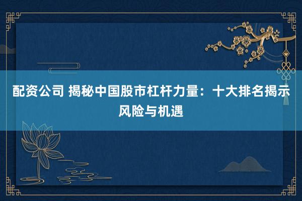 配资公司 揭秘中国股市杠杆力量：十大排名揭示风险与机遇