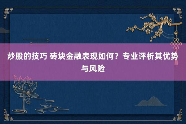 炒股的技巧 砖块金融表现如何?专业评析其优势与风险