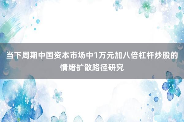 当下周期中国资本市场中1万元加八倍杠杆炒股的情绪扩散路径研究